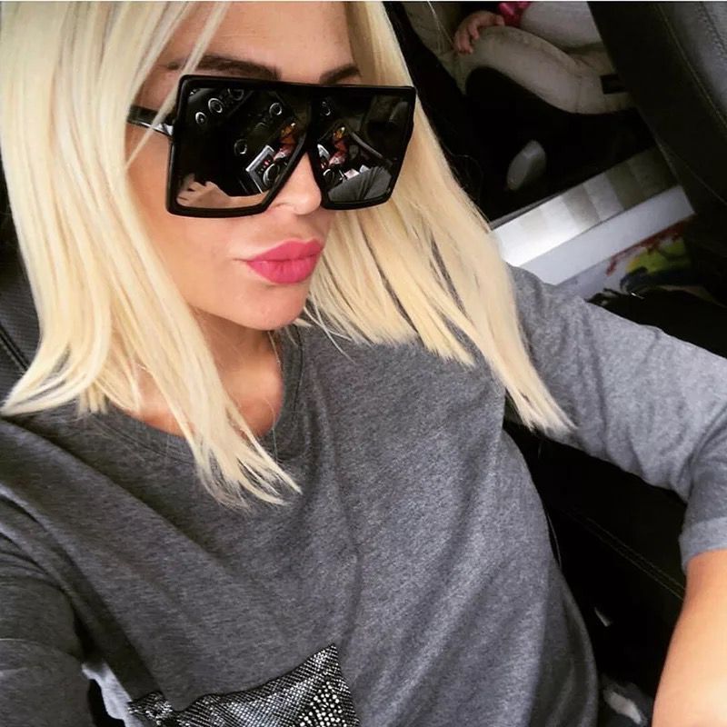 Cheap Wholesale Women Square Festival Sunglasses Men's Unique Oversize Shield UV400 Gradient Vintage Eyeglasses Frames For Women-image-470997672