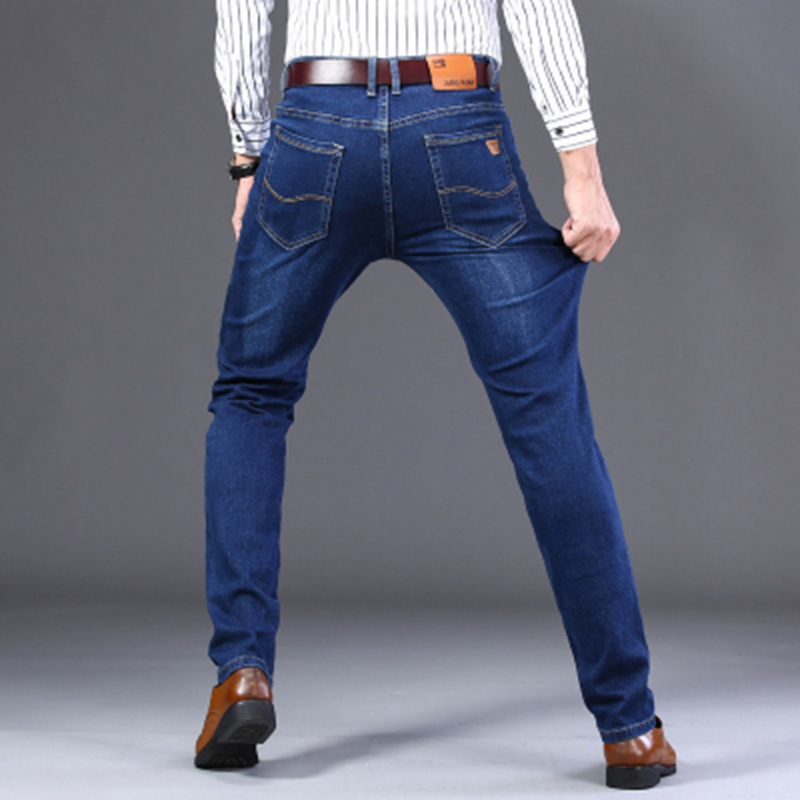 

Men's Jeans Men's Business Loose Straight High Stretch Casual Pants, Black