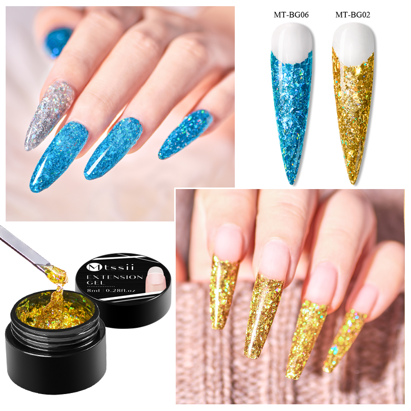 

Mtssii Rhinestone Poly Extention Gel LED Clear UV Gel Varnish Nail Polish Art Kit Quick Building For Nails Extensions Hard