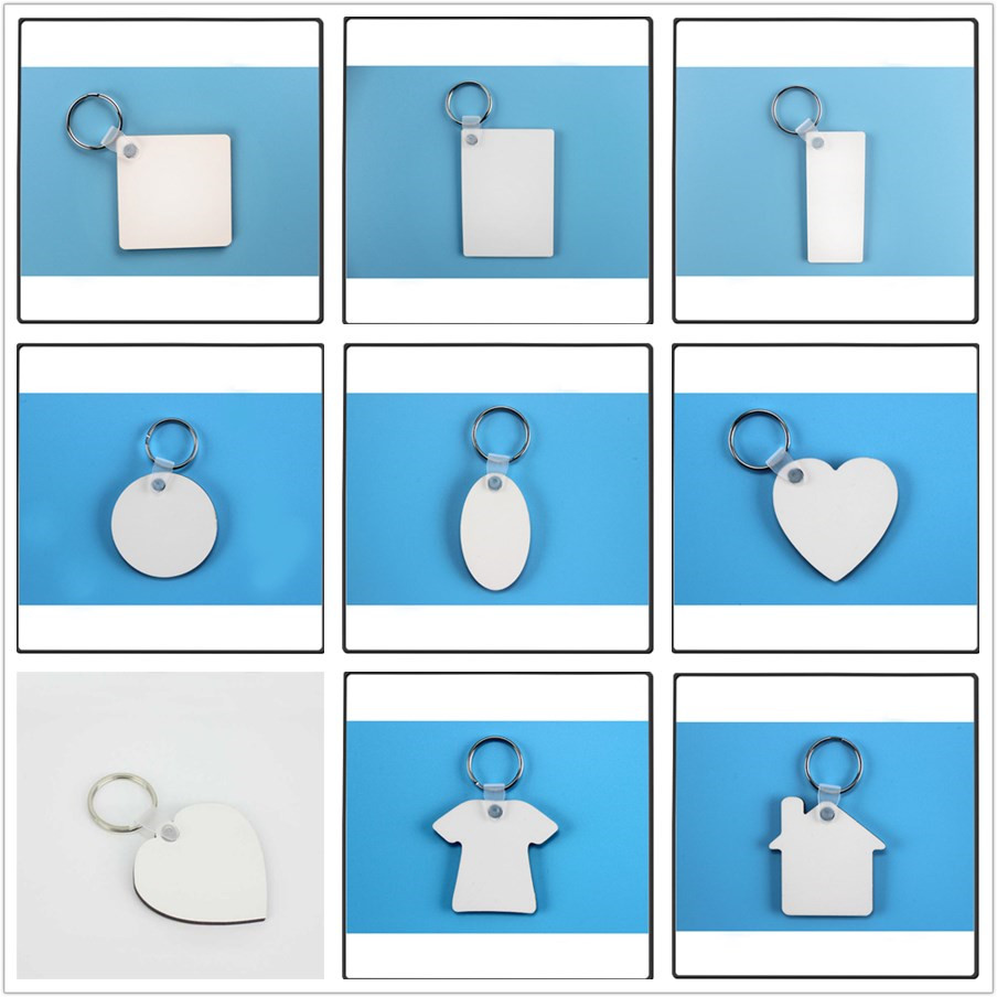 

MDF blank keychains for sublimation mdf heart round love key chain jewelry Thermal transfer printing DIY blank material consumables