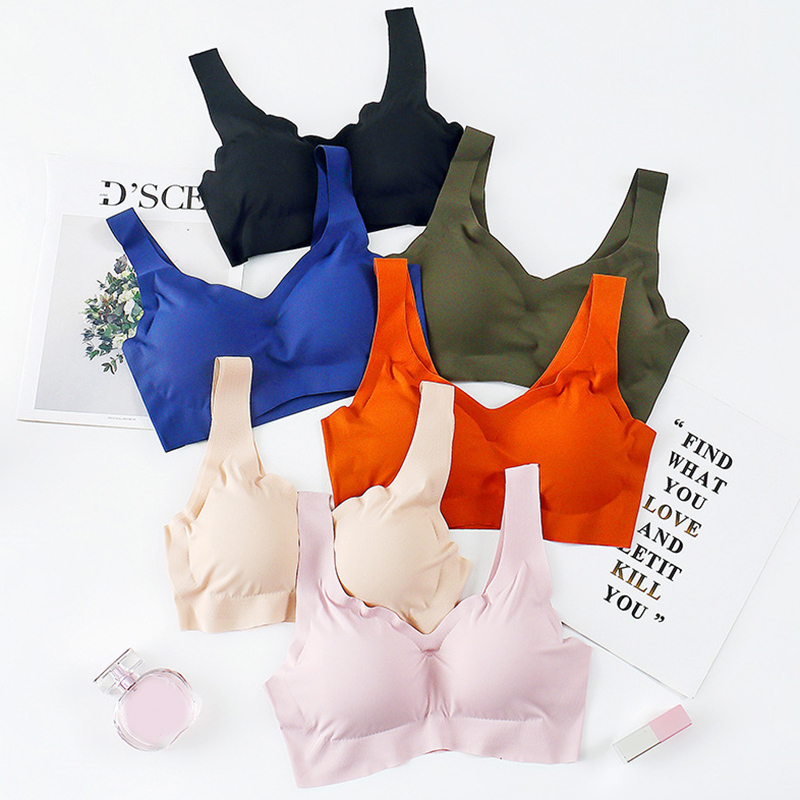 

2020 Women Seamless Wireless Comfort Bra Removable Cup No Steel Ring Bra N66, Beige