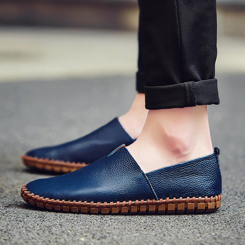 

Hot Sale Leather Men Shoes Casual Comfortable Loafers Moccasins High Quality Shoes Male Lightweight Driving Footwear, As photo