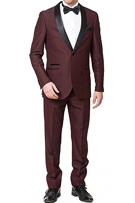 

Classic Shawl Lapel tuxedos groom wedding men suits mens wedding suits tuxedo costumes de smoking pour hommes men(Jacket+Pants+Tie) 153, Same as image