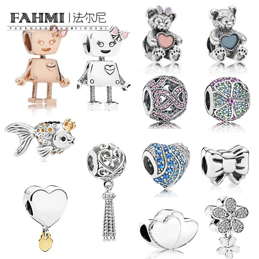 

FAHMI 100% 925 Sterling Silver Charm BELLA BOT Fiocco Dazzling Daisy ENCHANTED HEART HANGING Glorious Blooms BELLA BOT FLOATING HANGING, Black
