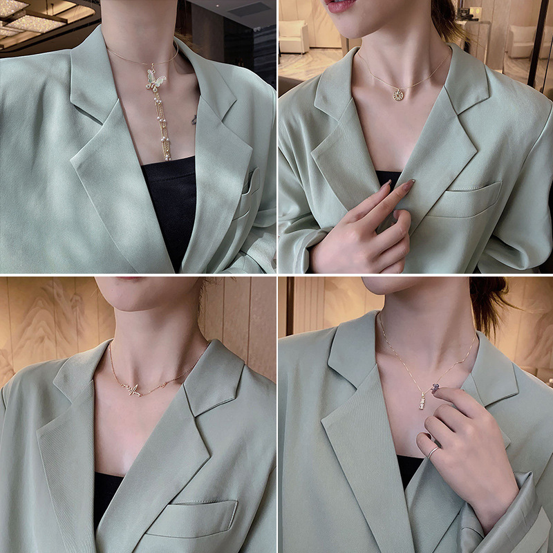

ins cool style simple temperament 2020 choker female fashion niche design sense butterfly necklace