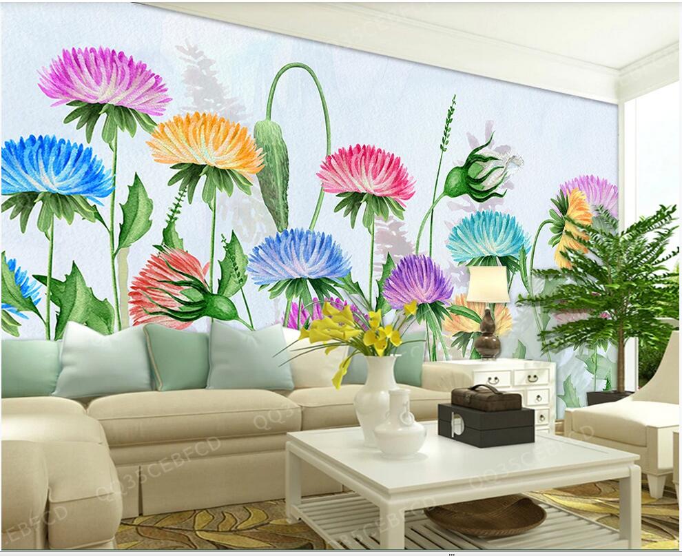 

3D wall covering custom mural wallpaper Hand painted flowers floral background wall murals 3d landscapes room home decor wall papers, Black
