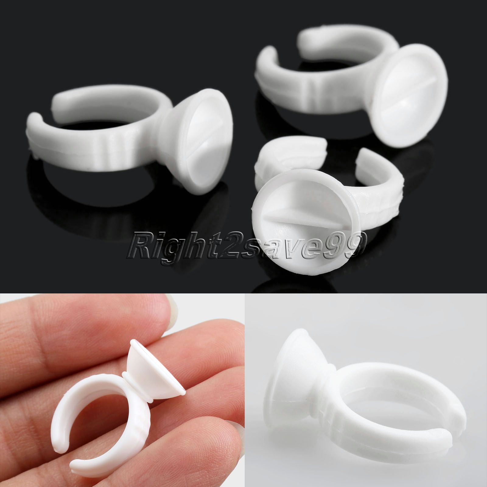 

New 300pcs White Plastic Disposable Permanent Makeup Eyebrow Lip Tattoo Pigment Container Ring Ink Cup for Tattoo Supplies