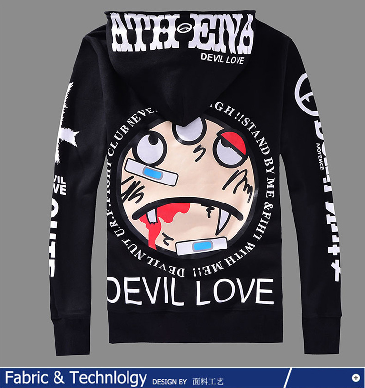 

Original Design ATH ENA Devil Nut Love Printed Men Vintage Rock&Roll Fleece Hoodies Plus Size Hip-hop Hoody 4XL Sweatshirts, Black