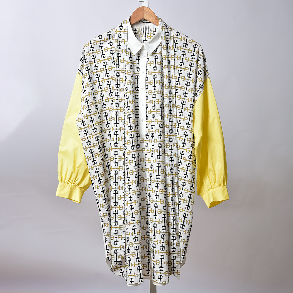 2020 Spring Summer Manches longues à manches longues à manches longues Multicolore rétro imprimé boutons lambris de genoubles robe femmes robes d
