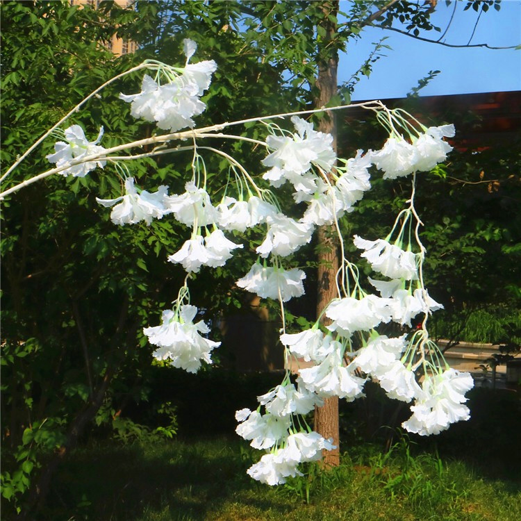 

Fake Cherry Blossom Flower Rattan vine Branch Begonia Sakura Tree Stem for Event Wedding Tree Deco Artificial Decorative Flowers, Customize