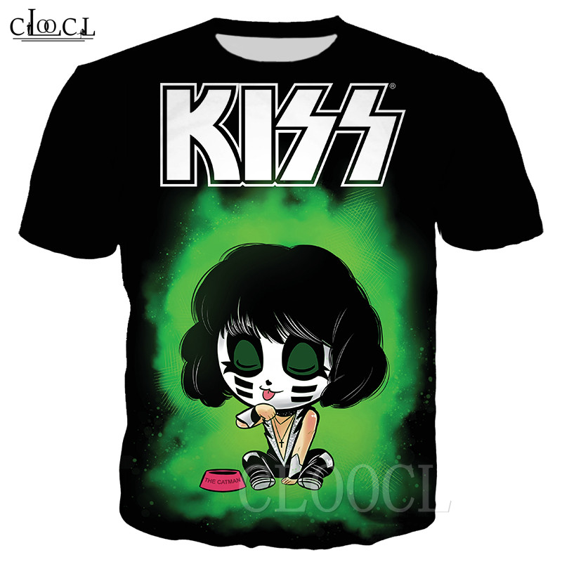 

Heavy Metal Rock KISS Band Black T-shirt Plus Size Short Sleeve T Shirt 3D Print Band KISS Personality Sport Tees Tops, T shirt 1