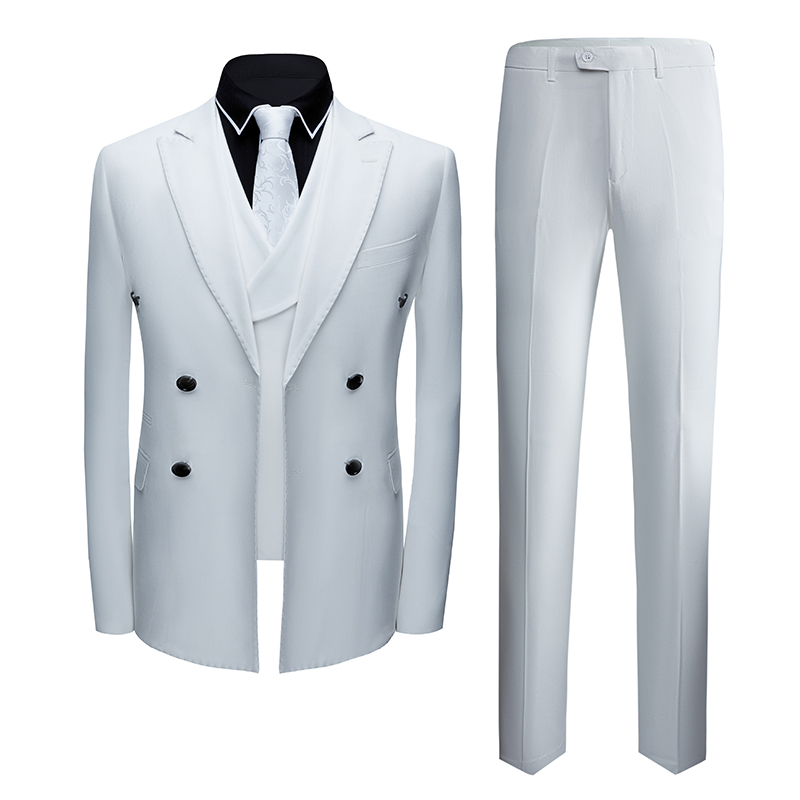 

2020 spring Latest Coat Pant Designs Tuxedos white Suits for Men Dress Wedding Groom Prom Suits 3-piece, 1100 white