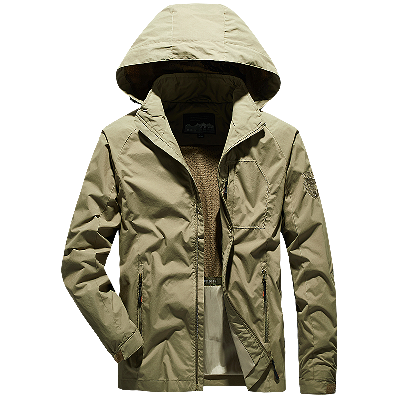 Plus Size 4XL 5XL Waterproof Man Jacket 2020 Spring Autumn Hooded Casual Thin Jackets Khaki Navy Army Bomber Jackets