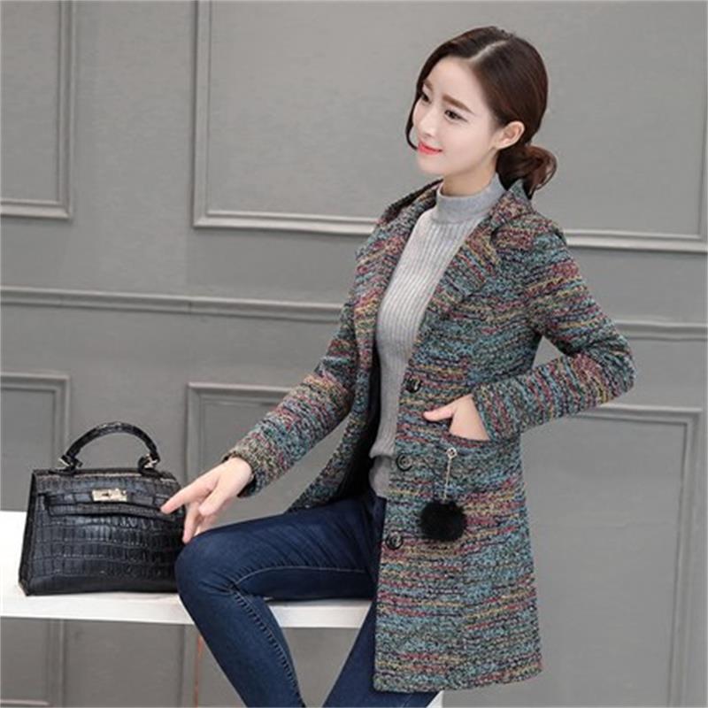 

Autumn and winter coat female 2018 new slim hooded woolen coat in the long women's winter woolen