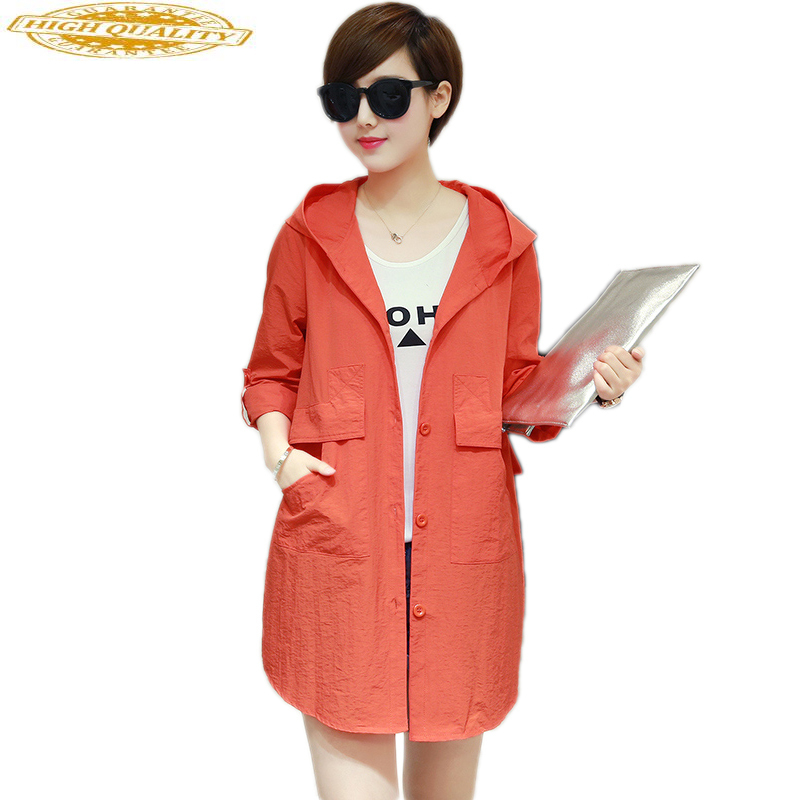 

Women' Windbreaker Plus Size 5xl 6xl Trench Coat Female Casual Hooded Thin Long Ladies Coats Casaco Feminino KJ226, Black