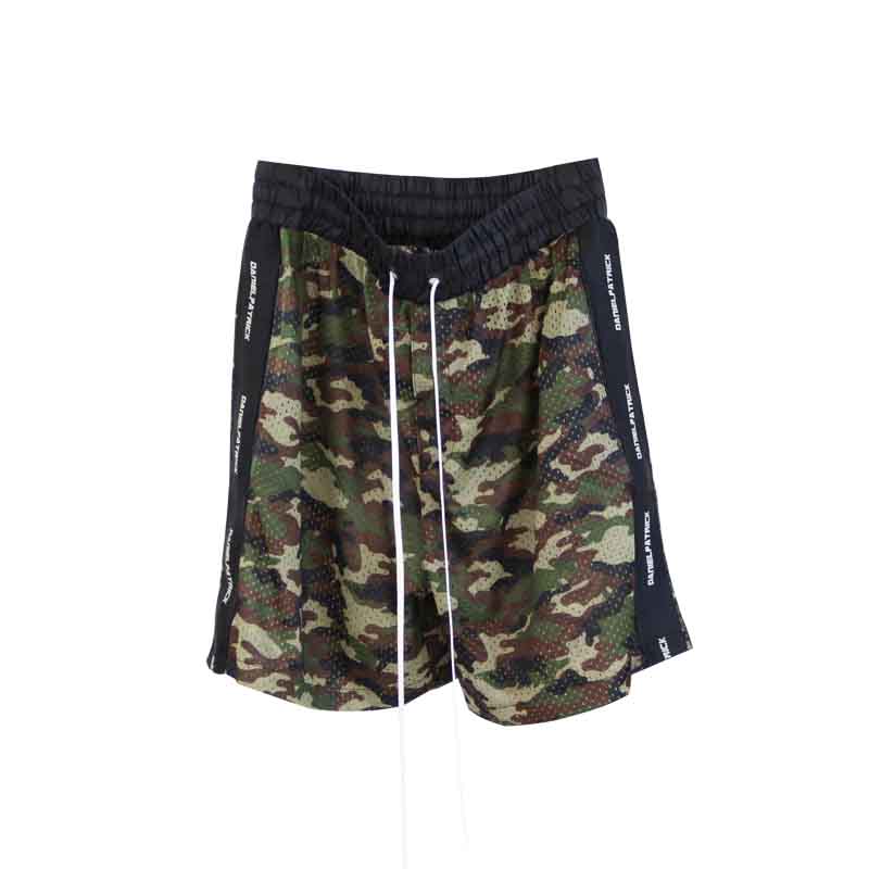 

Mens Summer Shorts Pants Patrick Camouflage Ribbon Mesh Shorts Casual Fashion Drawstring Running Shorts Fitness High Street
