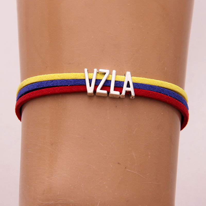 

Infinity Love Venezuela Bracelet Vzla Bangles Braided Leather Heart Charm Country Jewelry For Women Men