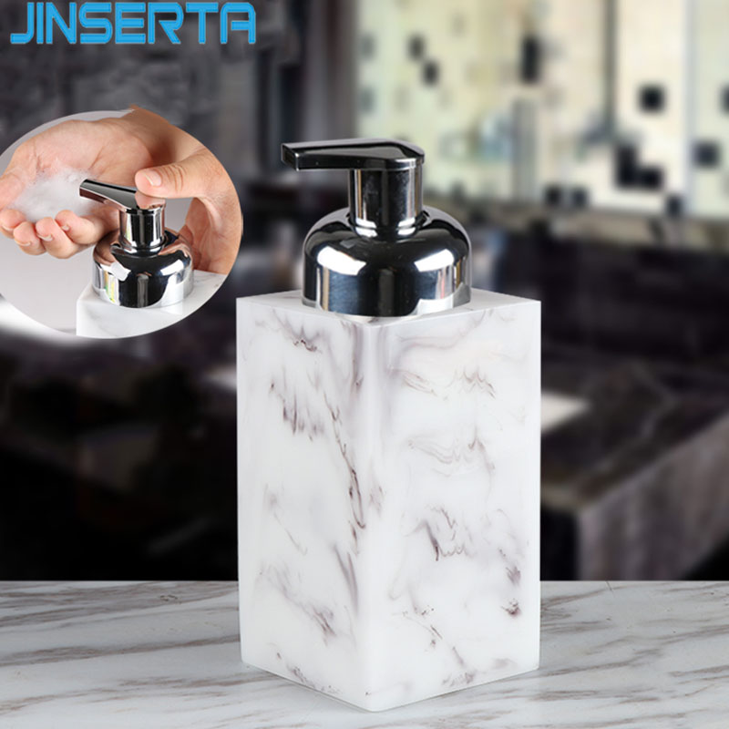 

JINSERTA Marbled Soap Dispenser Sub-Bottle Home Hotel Bathroom Hand Sanitizer Shampoo Body Wash Foam Type Press Lotion Bottle