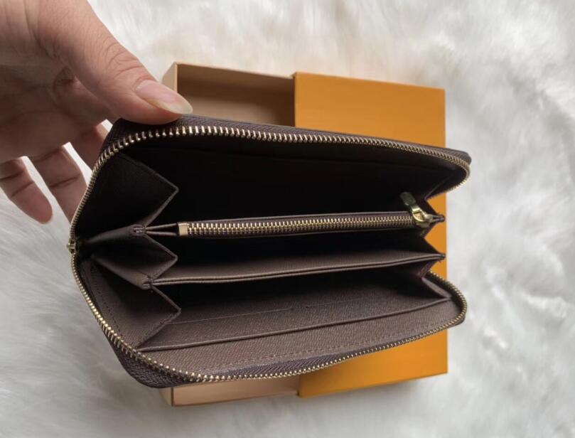 

2019 Top designer red bottoms lady long wallet multicolor designer coin purse Card holder women men classic zipper wallet no box 8247, Brown flower