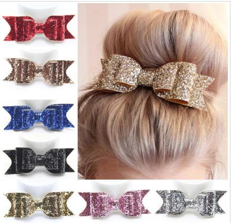 

Children hairpin Kids Girls Baby Head accessories Girls Sequin Big Barrette Hairpin Clips Hair Bow hair clips Halloween boutique hair bows, Red