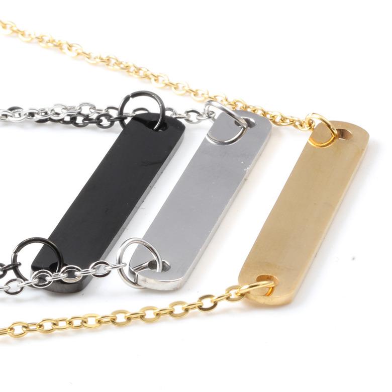 

Necklaces Pendant Jewelry Fashion High Polished Gold Plated Stainless Steel Necklaces DIY Letterings Services Bar Necklaces