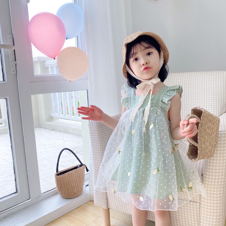 

Summer New Kids Girls Korean Style Tutu Dress, As pic