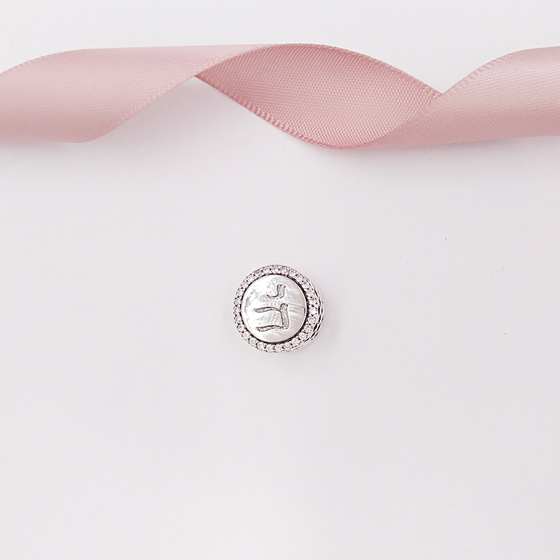 

Authentic 925 Sterling Silver Beads Chai Life Charm Charms Fits European Pandora Style Jewelry Bracelets & Necklace ENG792016CZ_1, Black