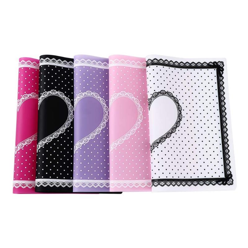 

Beauty Care Pro Nail Art Equipment Advanced Cute Point Lace Silicone Table Mat Pads Foldable Silicone Nail Art Pad Manicure Tool