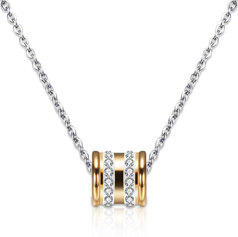 

Stainless Steel Necklaces Pendant Jewelry New Fashion Women High Polished Gold Plated Quality Zircon Pendant Necklaces