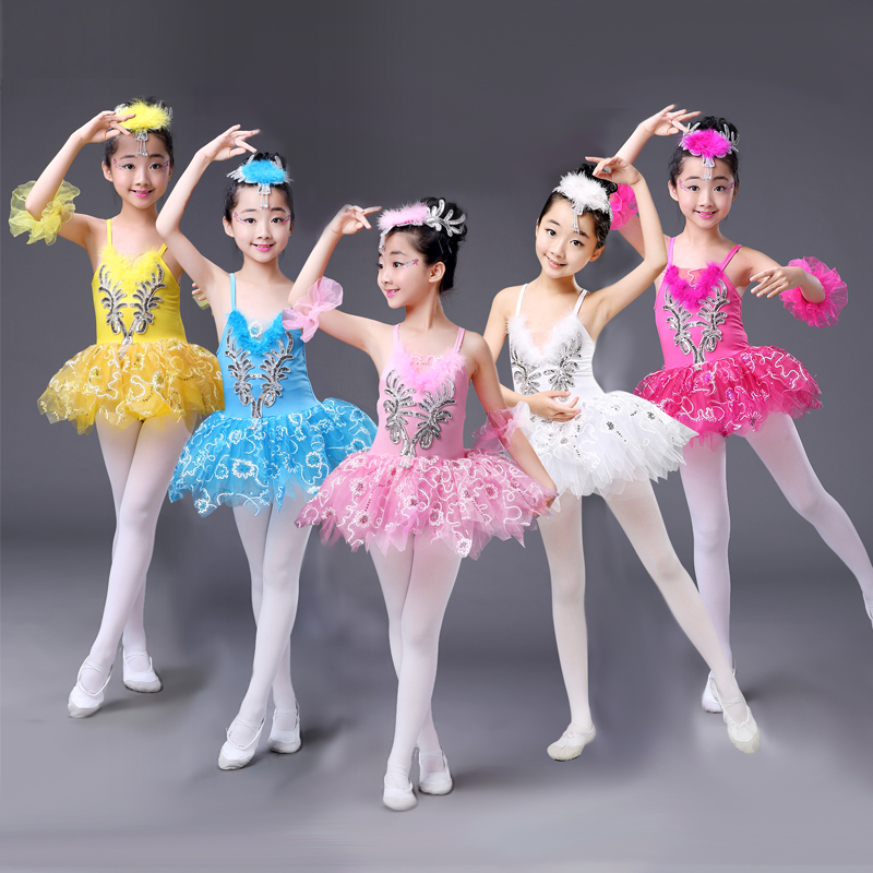 

White Children's Ballet Tutu dance Dress costumes Swan Lake Ballet Costumes Kids Girls Stage wear Ballroom dancing Dress Outfits