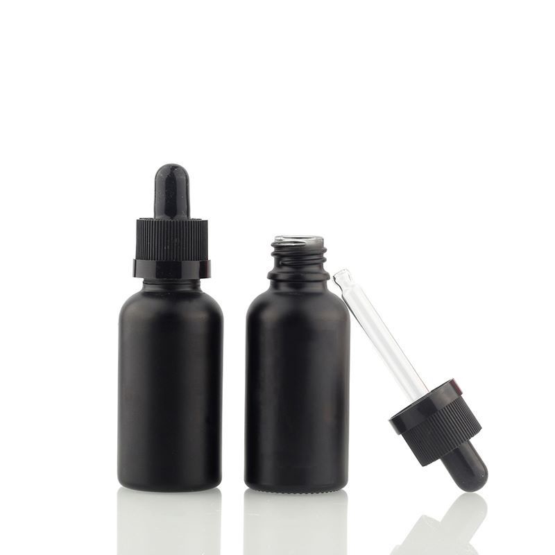 

Black Frosted Glass Essential Oil Perfume Bottles e liquid Reagent Pipette Dropper Bottle 5ml to 100ml