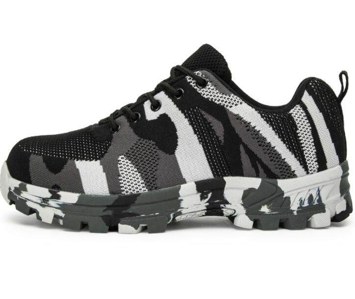 

Top Large smash anti puncture labor protection shoes anti slip safety steel head shoes fly woven breathable sports popular yakuda local online store, Army green