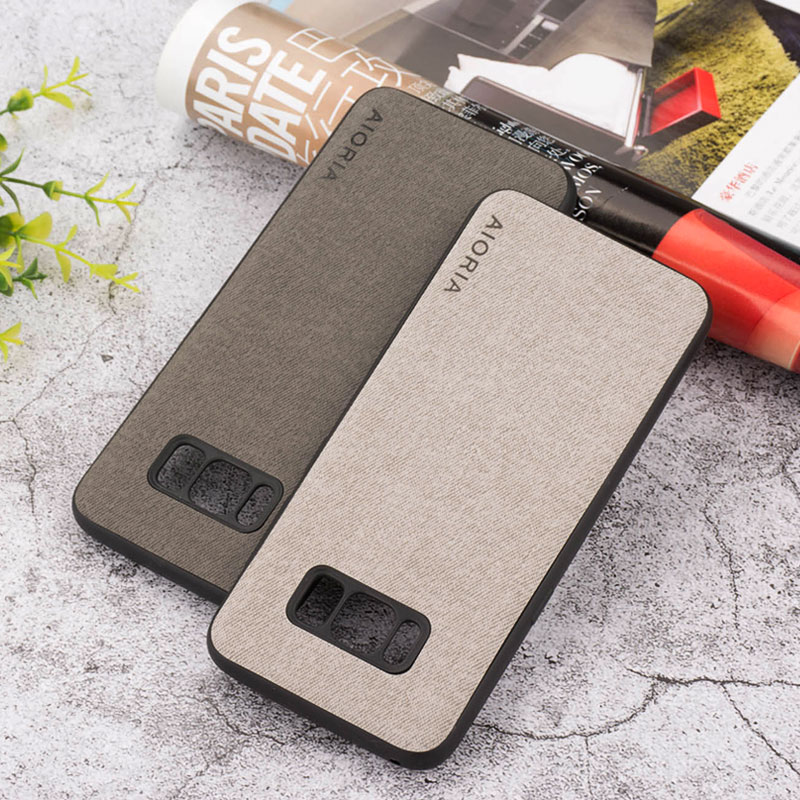 

Samsung galaxy S7 edge S8 S9 S10 plus case cover Textile material, Light gray
