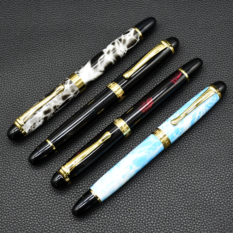 

16Pcs Business Iraurita Fountain pen Full metal Golden Clip luxury pens student Gift Ink pen Stationery Office school supplies, Red