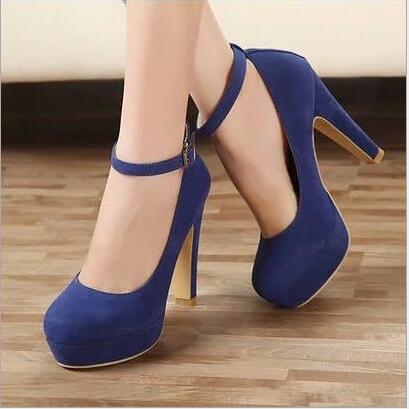 scarpe tacco blu
