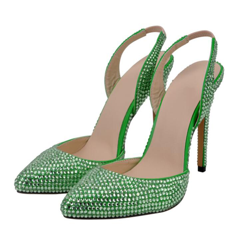 

Crystal Shoes Fine Heel Sexy Single Shoes Women's Wedding Significantly Improve Pointed High Heel Rhinestone Bridal, 13