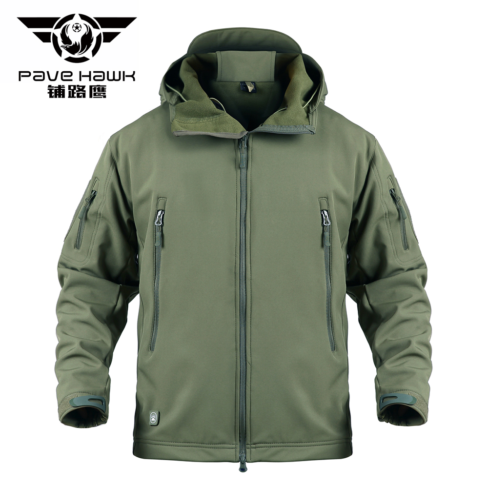 

Jacket Tactical Army Camouflage Windbreaker Coat Soft Shell Jackets Men Fleece Waterproof Windproof Winter Clothes 5XL, Army green
