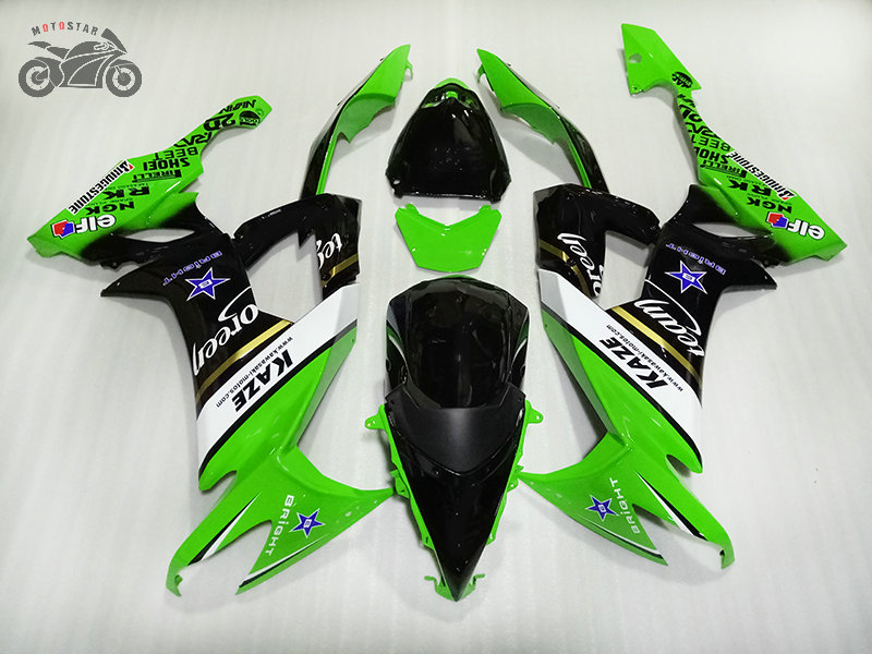 

Brand new Chinese fairings kit for KAWASAKI Ninja ZX-10R ZX-RR 2008 2009 2010 2011 green black motorcycle fairing set ZX 10R 08-11 ZX10R, Same as the picture