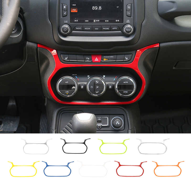 

ABS Car Inner Styling Air Conditioning Switch Decoration Fame Trim Cover Fit For Jeep Renegade 2015-2018