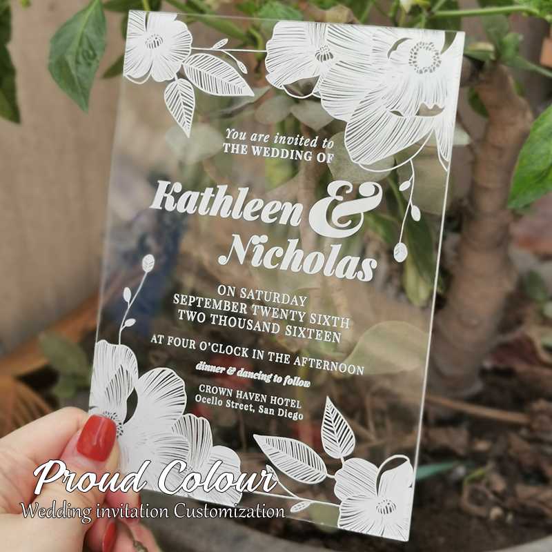 

Acrylic Wedding Invitation Design Custom Wedding Decoration Invitation Cards Postcard Thank You Cards Announcement