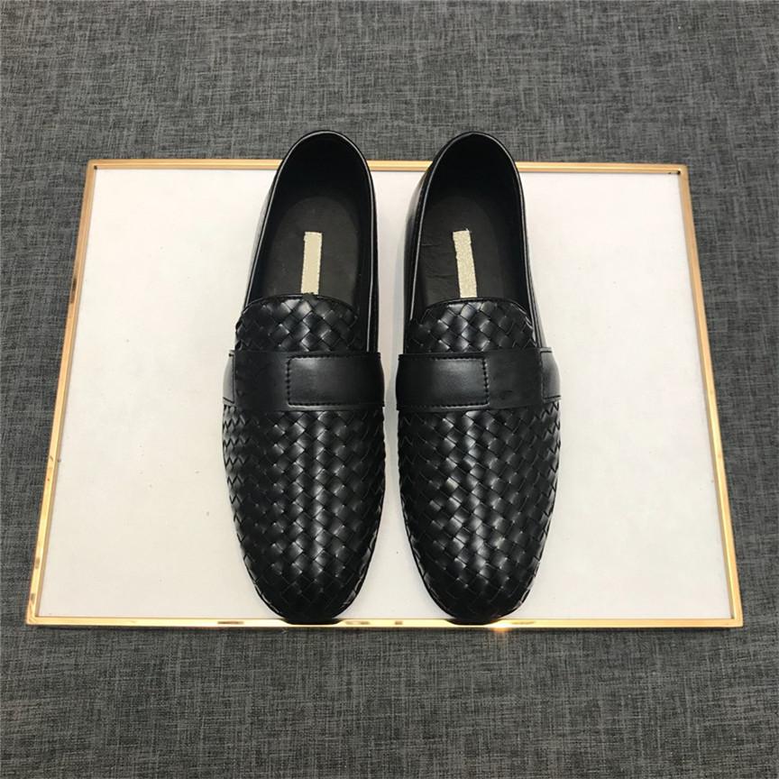 

Designer Dress Shoes Leather Casual Loafers Gentleman Slip on Flat Oxford Shoes 38-45 Size, #01