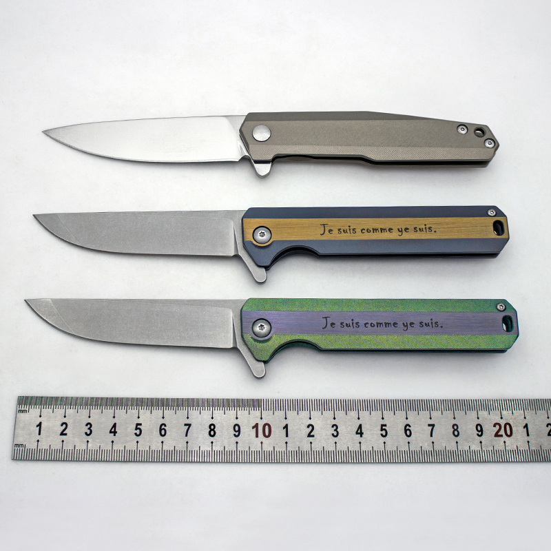 

Pocket Folding Knife D2 Blade Titanium Handle Light Sharp Fruit Knives Outdoor Camping Hunting EDC Hiking Fishing Tools Free Shipping