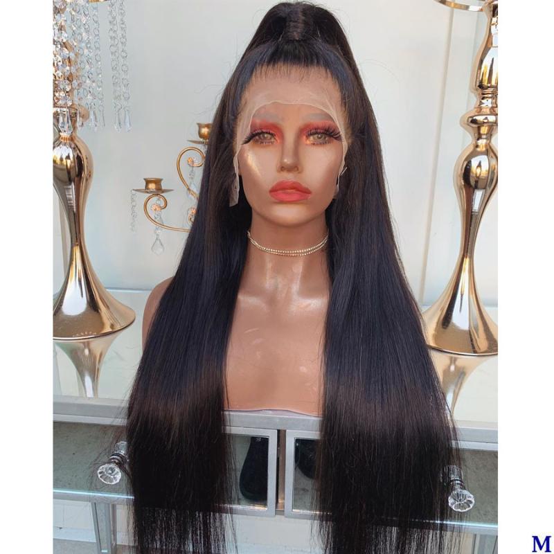 

Deep Part High Ponytail Silky Straight 360 Lace Frontal Human Hair Wigs Natural Hairline Pre Plucked 180Density Full Lace Wigs, 13x3 lace front wig