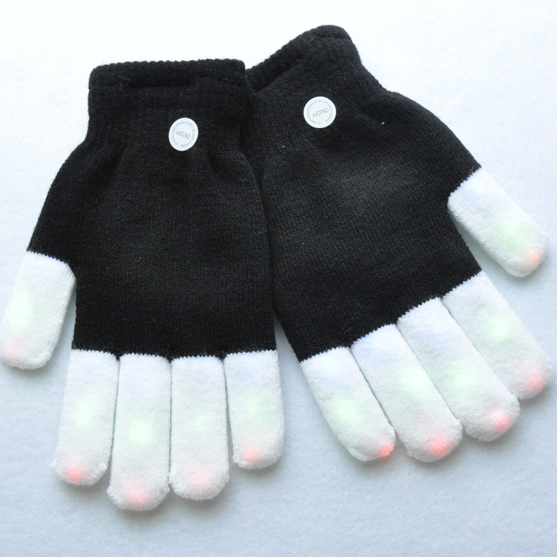 

LED Glow Kid Gloves Flash Cycling Gloves Halloween Christmas Party Light Up Glove Luminous Finger Glove Christmas Gift For Child DBC VT0580