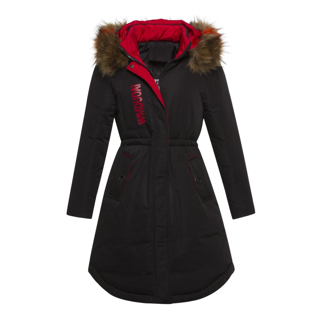 

Women Thick Long Parkas Casual Plus Size 5XL Winter Straight Hooded Zipper Floral Letter Female Fashion Warm Cotton Overcoats, Black