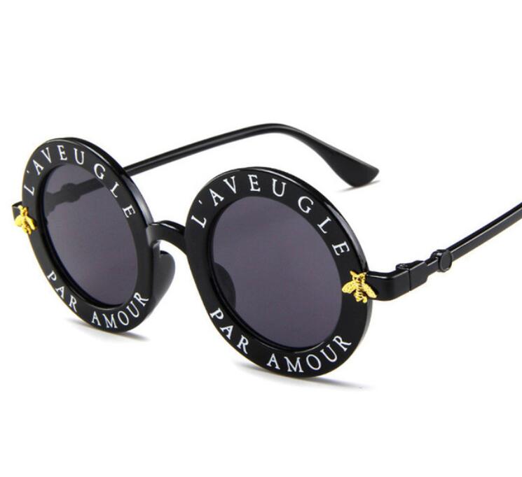 

new sunglasses small bees round frame sunglasses men and women fashion glasses trend sunglasses UV400 Free Shipping