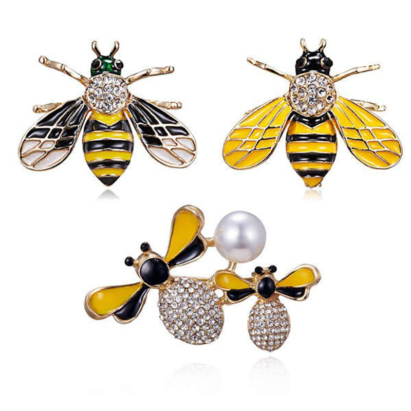 

Hot Drip Honey Bees Brooch Pin Fashion Jewelry Costume Decoration Broach Famous Designer Suit Lapel Pin For Women Jewelry Accessory