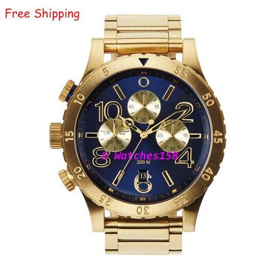 

Free Shipping NX Men's A486-1922 Quartz Watches THE 48-20 CHRONO Blue Dial Gold Steel Band CHRONOGRAPH A4861922, Shipping cost