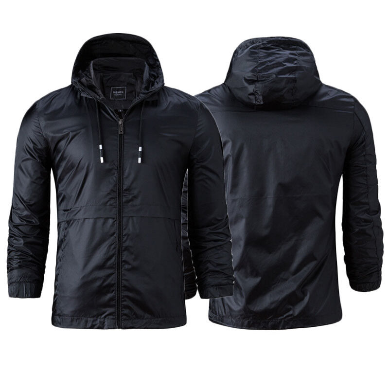 

New Men's Quick Dry Skin Jackets Women Coats Ultra-Light Casual Windbreaker Waterproof Windproof Brand Outdoor Clothing, Black