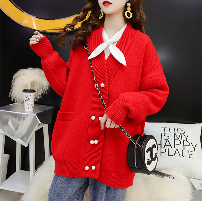 

Candy color Long Sweater Cardigan Tops Female 2020 Spring Women New Korean Single-breasted Loose Big size Knit Jacket Coat Tops, Beige